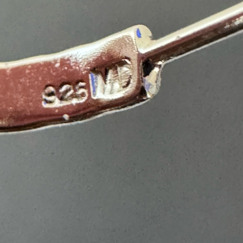 Hammered Sterling Silver Hoop Earrings - Picture 3 of 9